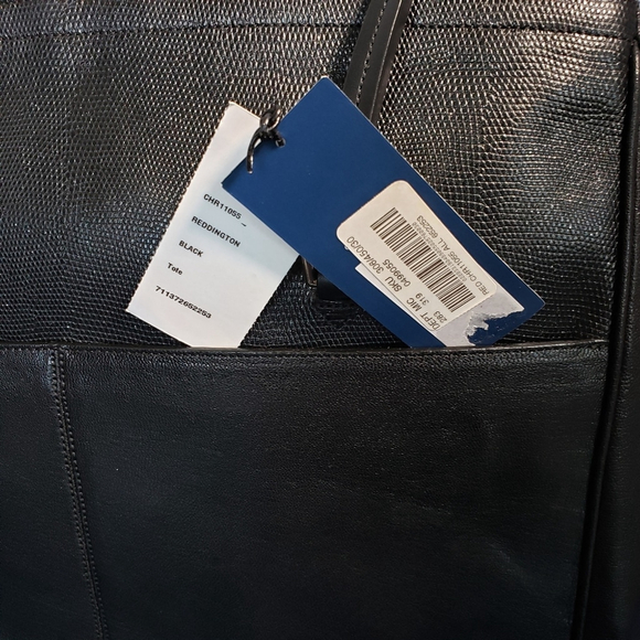 NWT Cole Haan Black Leather Reddington Tote Bag - Picture 8 of 9